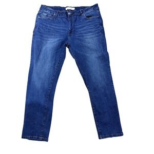 Stitches & Rivets Denim Jeans Mens 40 x 31 Blue Straight Leg Stretch Workwear